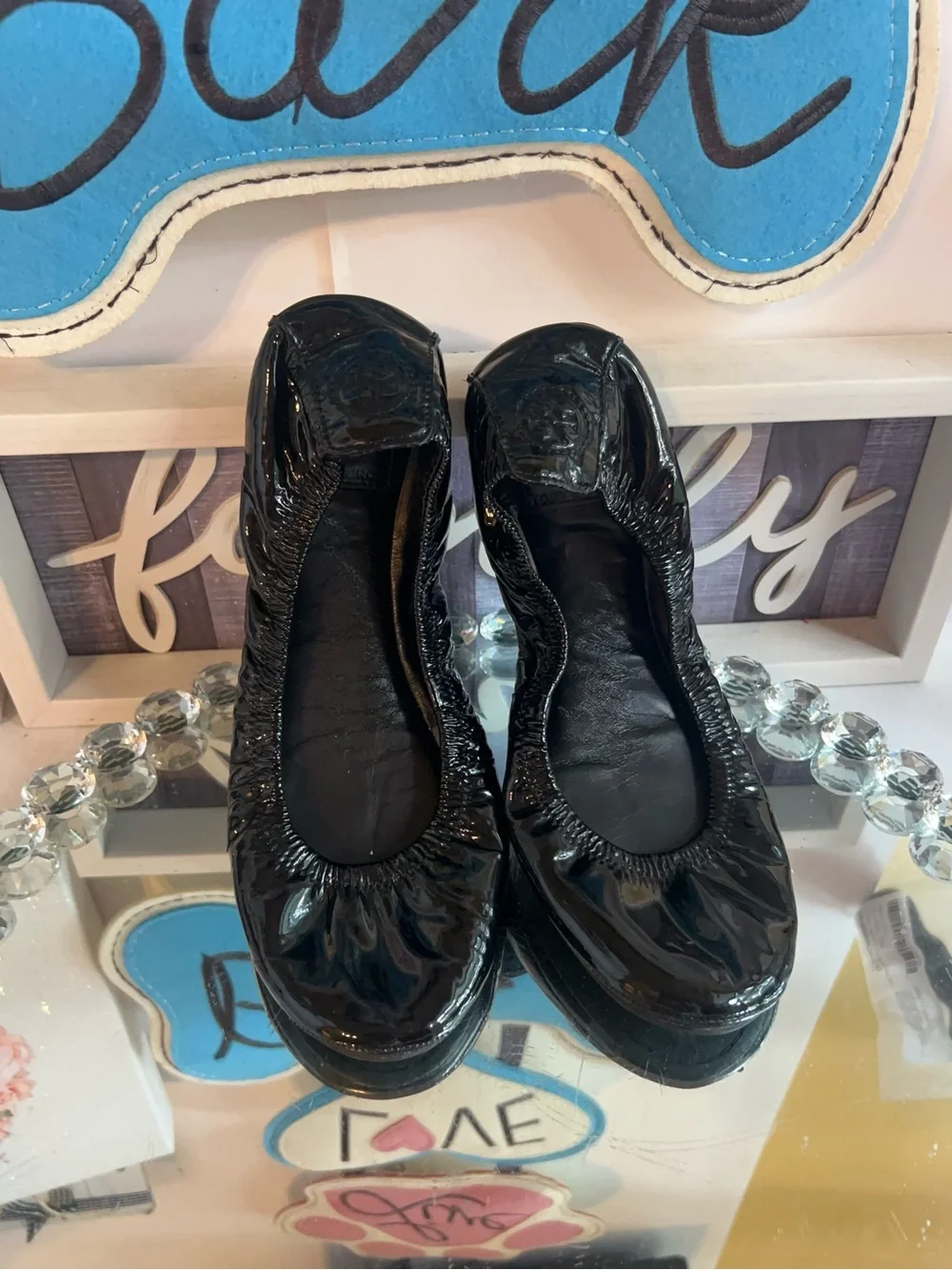 Tory Burch Black Patent Leather Ballet Flats size 8